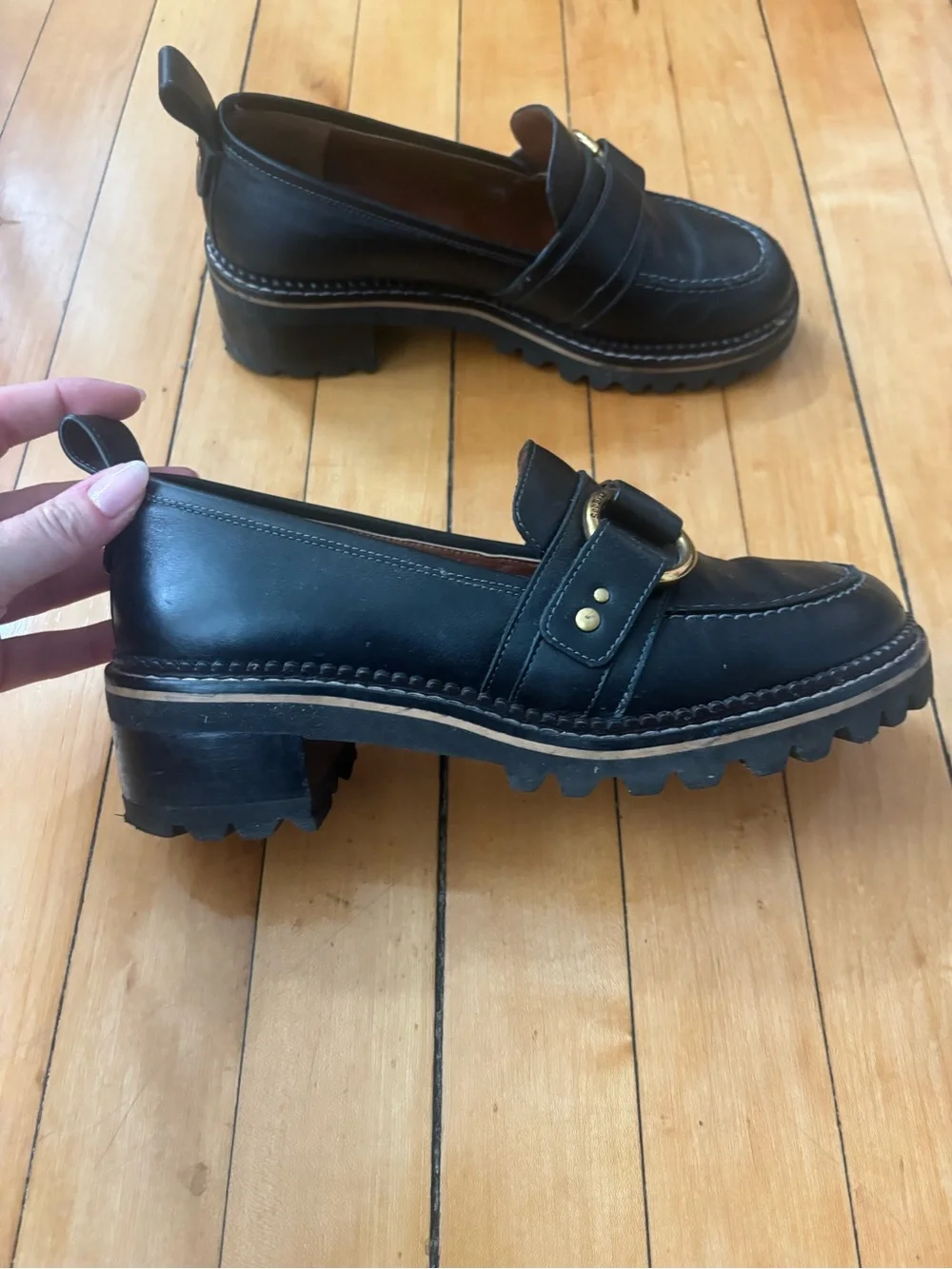 See by Chloe Erine Black platform Loafers